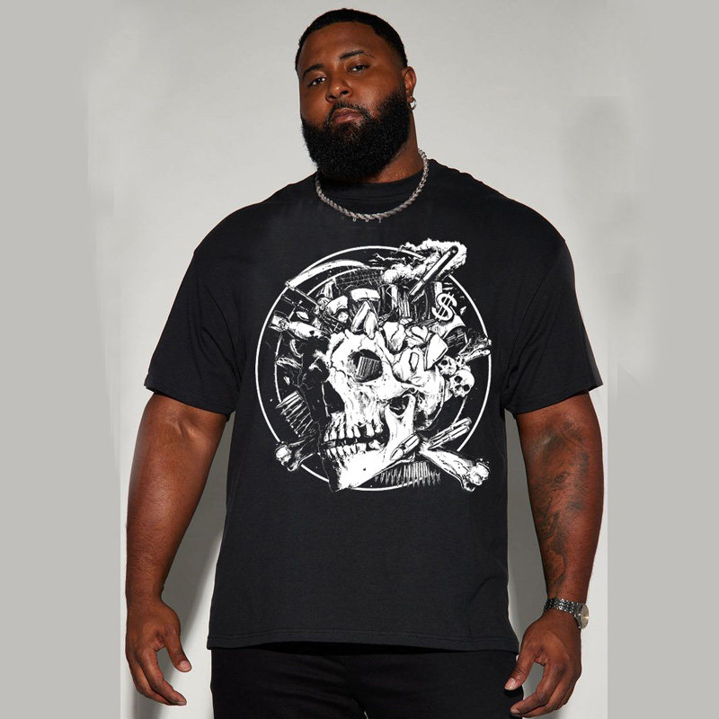 Underground Streetwear Brand - アメリカン・アンダーグラウンド・ミュージック・ロックバンド ストリートウェアブランド ハイストリート コットン半袖Tシャツ ダークパーソナリティ スカル