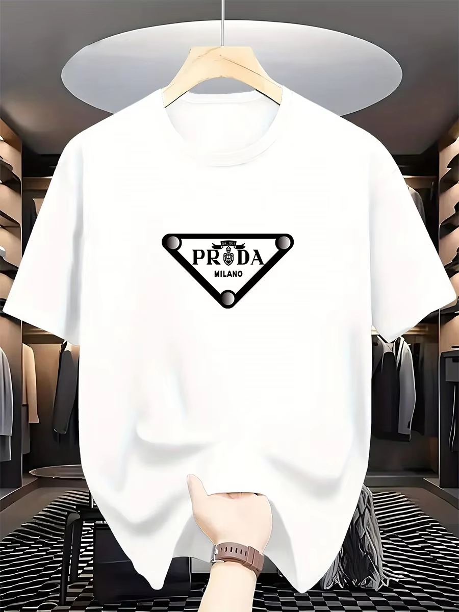 Streetwear Brands International - 2026年新作メンズミラノファッショントレンド国際ブランドプリントTシャツ、純綿ラウンドネック、カジュアルアーバンラグジュアリーハイエンドY2K