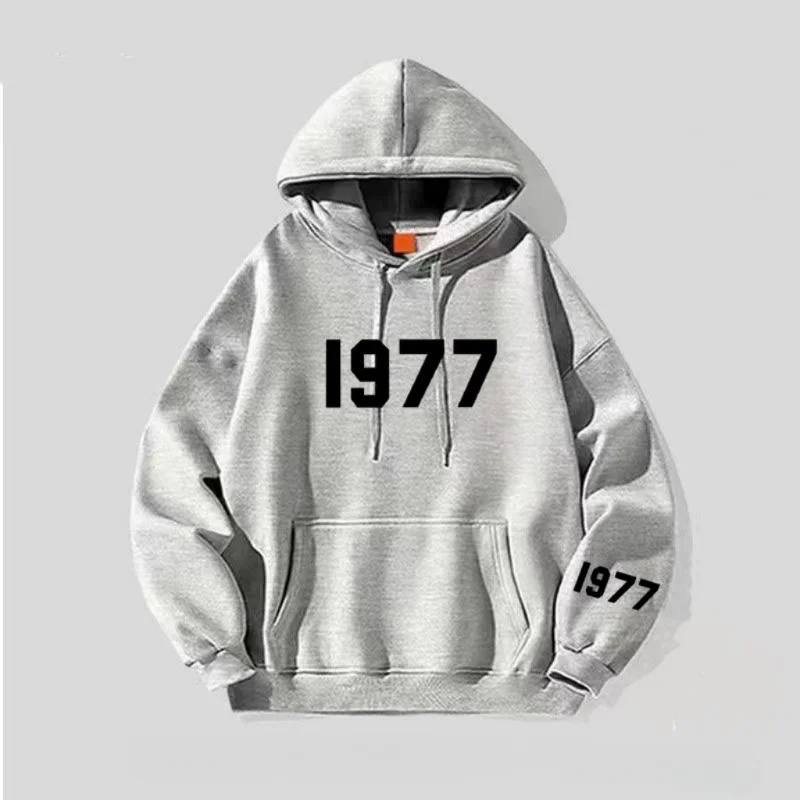 Streetwear Outfit Brand - クールな1977年ラグジュアリーブランドグラフィックメンズレディースオーバーサイズフーディーソフトストリートウェアデイリーカジュアルプルオーバーアウトフィットスポーツウェアスウェットシャツ