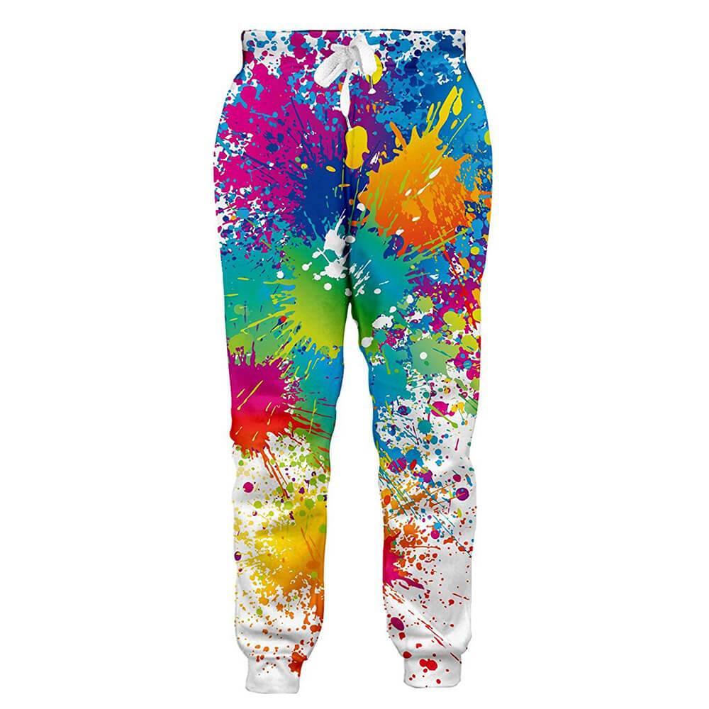 Streetwear Brand Joggers - PLstar コスモスブランドズボンペイントスプラッター 3D プリント男性ジョガーパンツレインボーストリートクールユニセックスカジュアルスウェットパンツ MPK-01