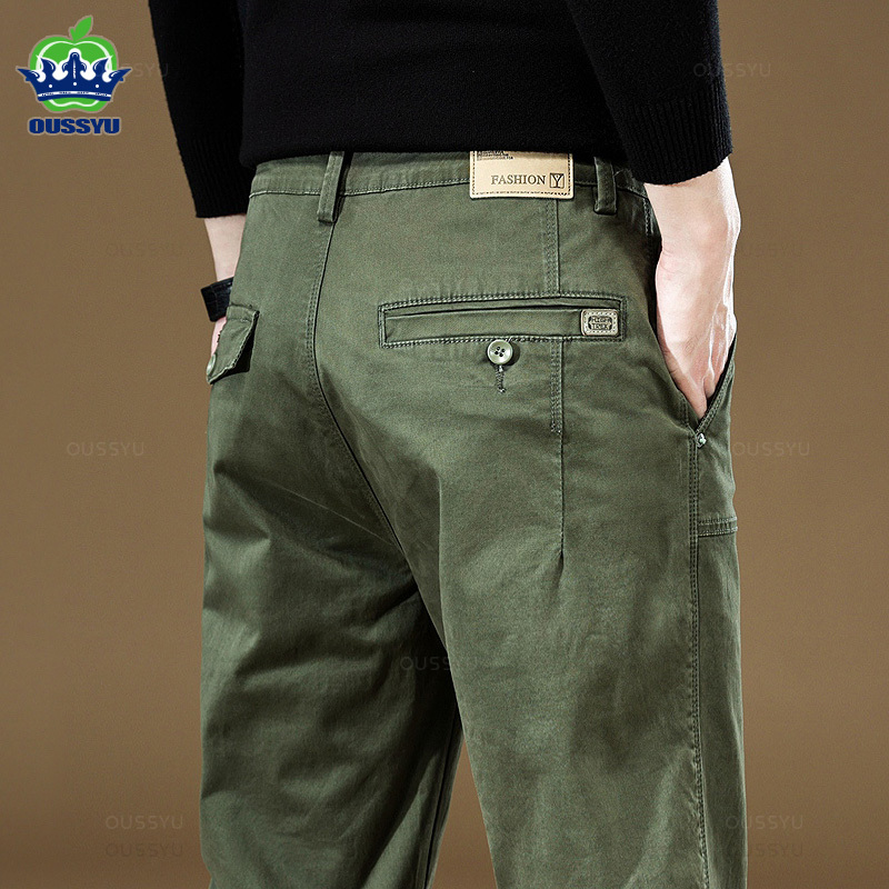 Streetwear Brand Joggers - 2025 新高品質カーゴカジュアルパンツ男性綿 97% 作業服韓国ワイドジョガーカーキグリーンブランドアウトドアズボン男性