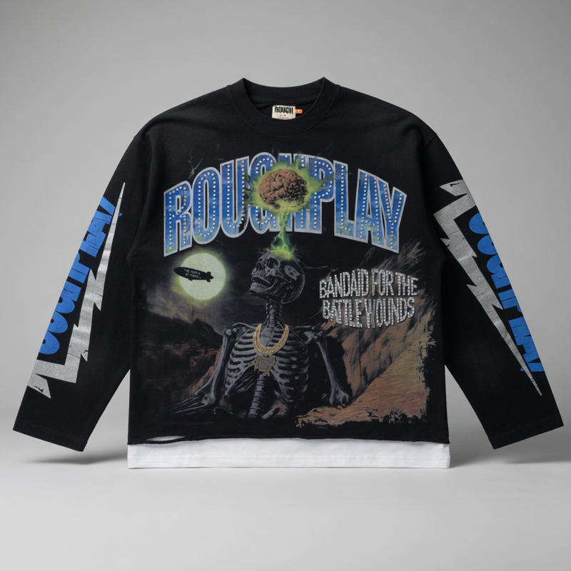 Streetwear Brand Rugs - ストリートウェアブランド アメリカンレトロ ウォッシュ加工 ダメージデニム ラグドホール ラギッドプレイトップ