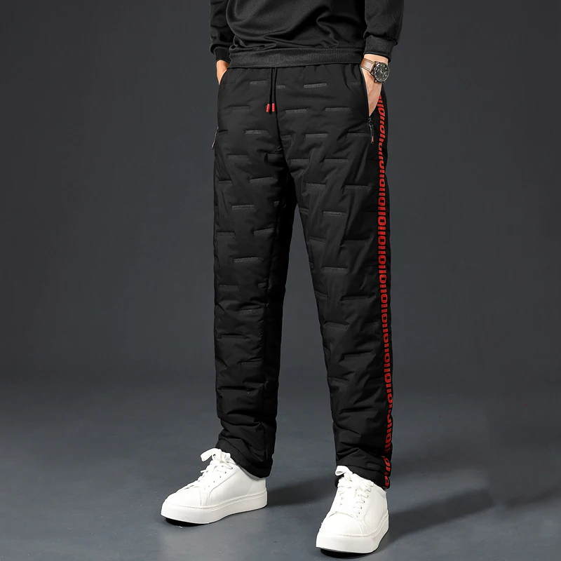 メンズラムウール防水パンツ,暖かくて厚いスウェットパンツ,カ - Streetwear Brand Joggers のレビューと価格