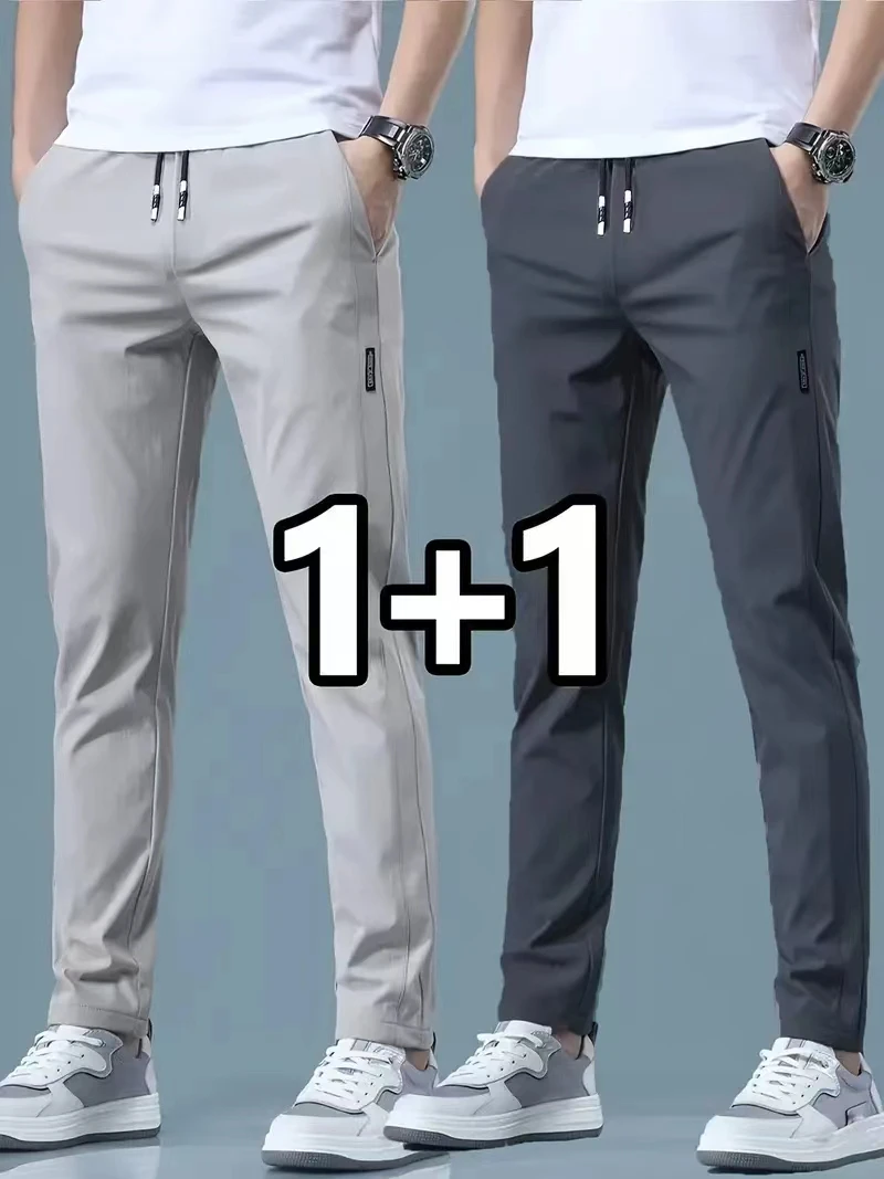 2026年 2ピース メンズカジュアルアイスシルクパンツ ス - Streetwear Brand Joggers のレビューと価格